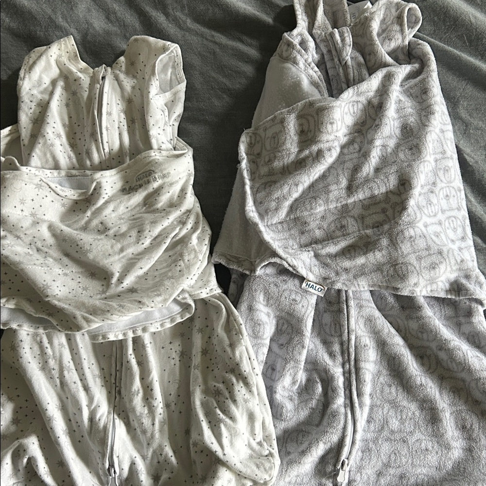Halo White and Gray Baby Sleep Sacks